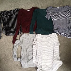 Bundle of 6 maternity long sleeve shirts